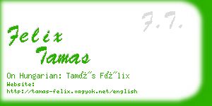 felix tamas business card